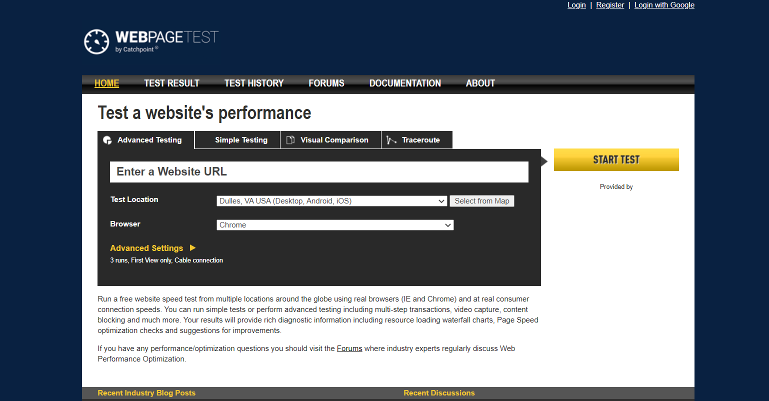 Test website. Web Page Speed. URL веб-сайта что это. Visual Test - для тестирования.